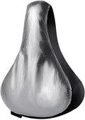 Bike Saddle Cover, Double-Sided Aluminum Foil Heat Insulation, Waterproof Sunblock Protector for Mountain Road Bike Electric Scooter Seat, Black Silver(2PCS)