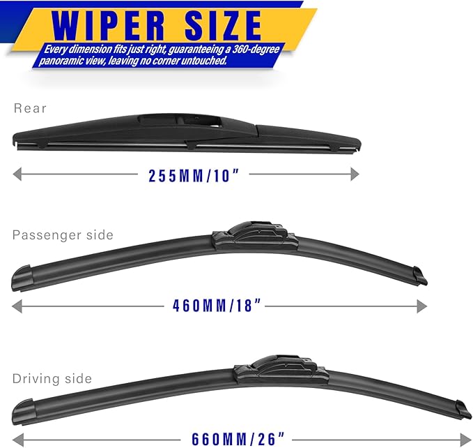 3 wipers Replacement for 2016-2020 2021 2022 Honda HRV HR-V, Windshield Wiper - Image 2