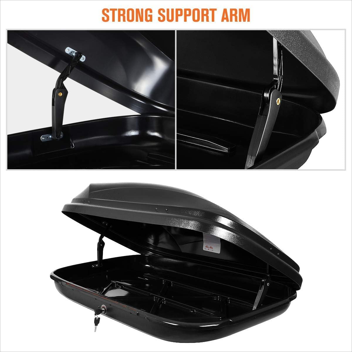 Rooftop Cargo Carrier for Car Storage - Roof Rack Style Carrier - Heavy Duty Hard Shell Car Top Carrier Weatherproof Storage - 11 Cubic Ft 110 Lb Capacity, Black