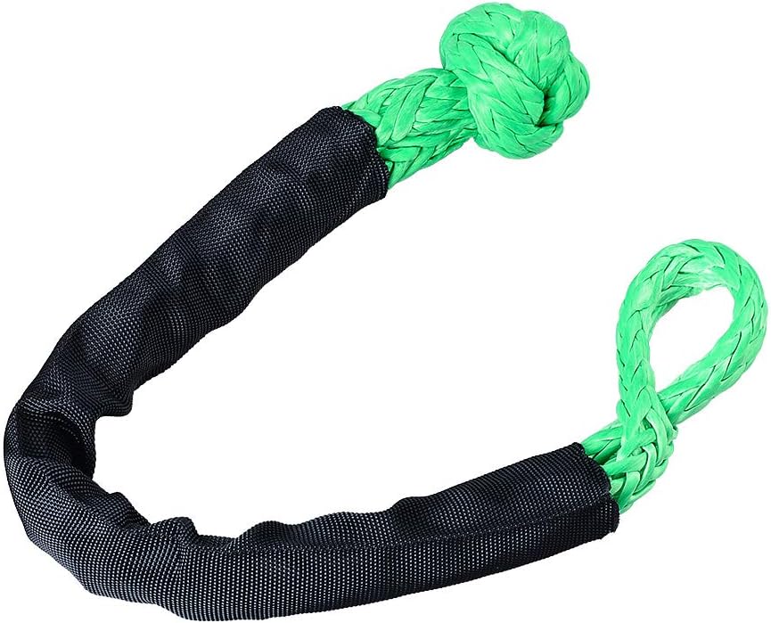 Set of Two Green 1/2" Synthetic Soft Rope Shackles 38,000lbs+ (2pcs)