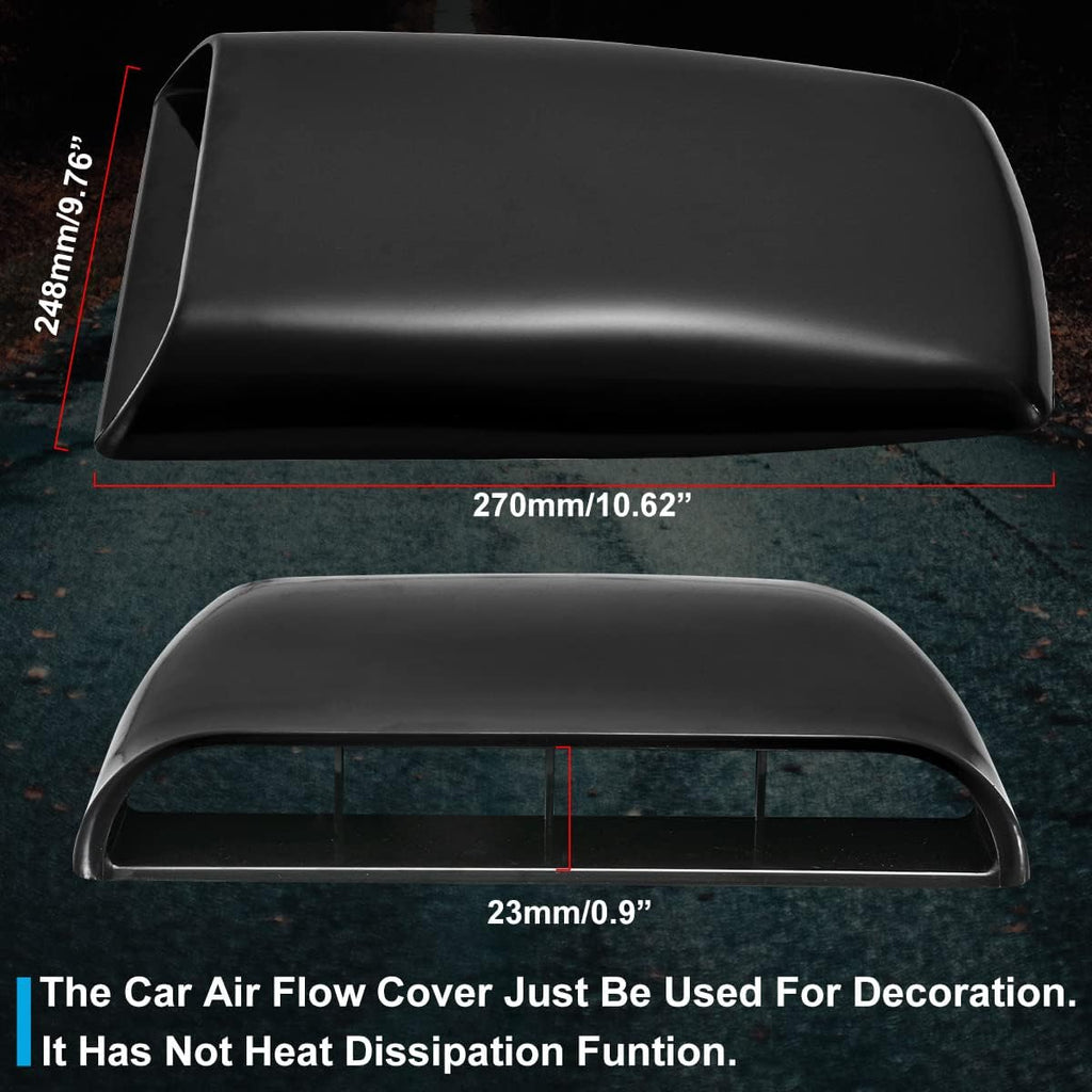 Universal Car Air Flow Decorative Intake Hood Scoop Turbo Bonnet Vent Cover (Black)