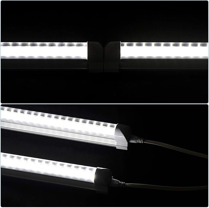 4 Pack, Led Shop Lights, 8FT Led Shop Light, 144W 6000K 19500LM Clear White - Image 5