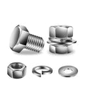 5/16-18 x 5/8" Hex Head Screw Bolt, Flat & Lock Washers, Fully Threaded by SGTZH