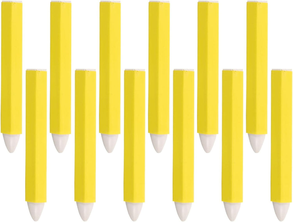 12pcs Waterproof Tire Paint Pen White Wax-based Tire Marker Pen Anti-slip Barrel for Smooth Marking for Repair Work and Logistics Work