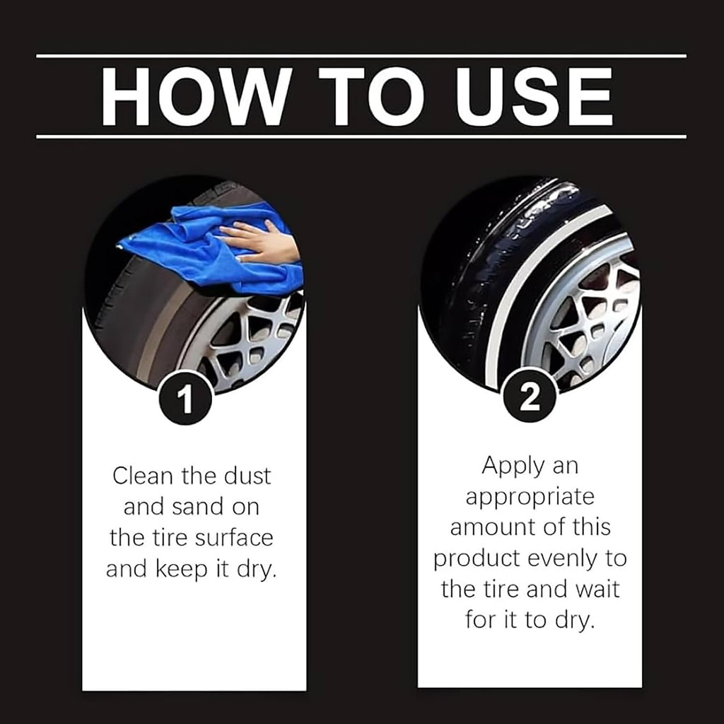 Tire Nourishing Cream, Restores Black & Prevents Cracking, UV Protection and Waterproof Coating，Long Lasting Tire Dressing for Car, Truck, SUV Tires, 50g (2)