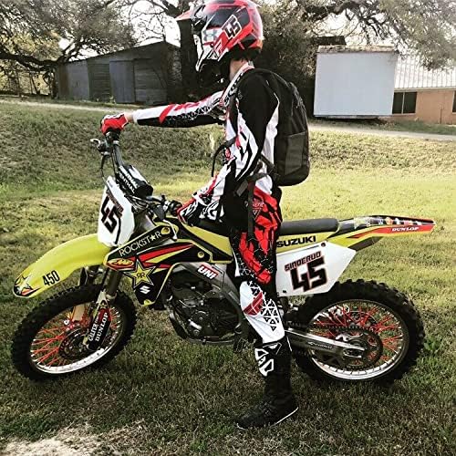 MxNumbers Custom MX ATV Number Plate Decals with Name, Set of 3 Multicolor Racing Graphics