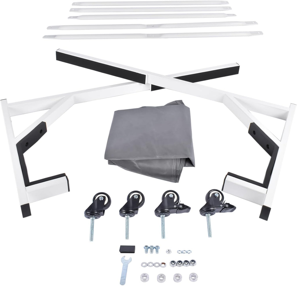 Hard Top Storage Cart with Cover Replacement for Chevy Corvette C1 C2 C3 C4 | Replacement for Mercedes W121 W113 W194 R107 R129, TC107WHITE, HS1000W