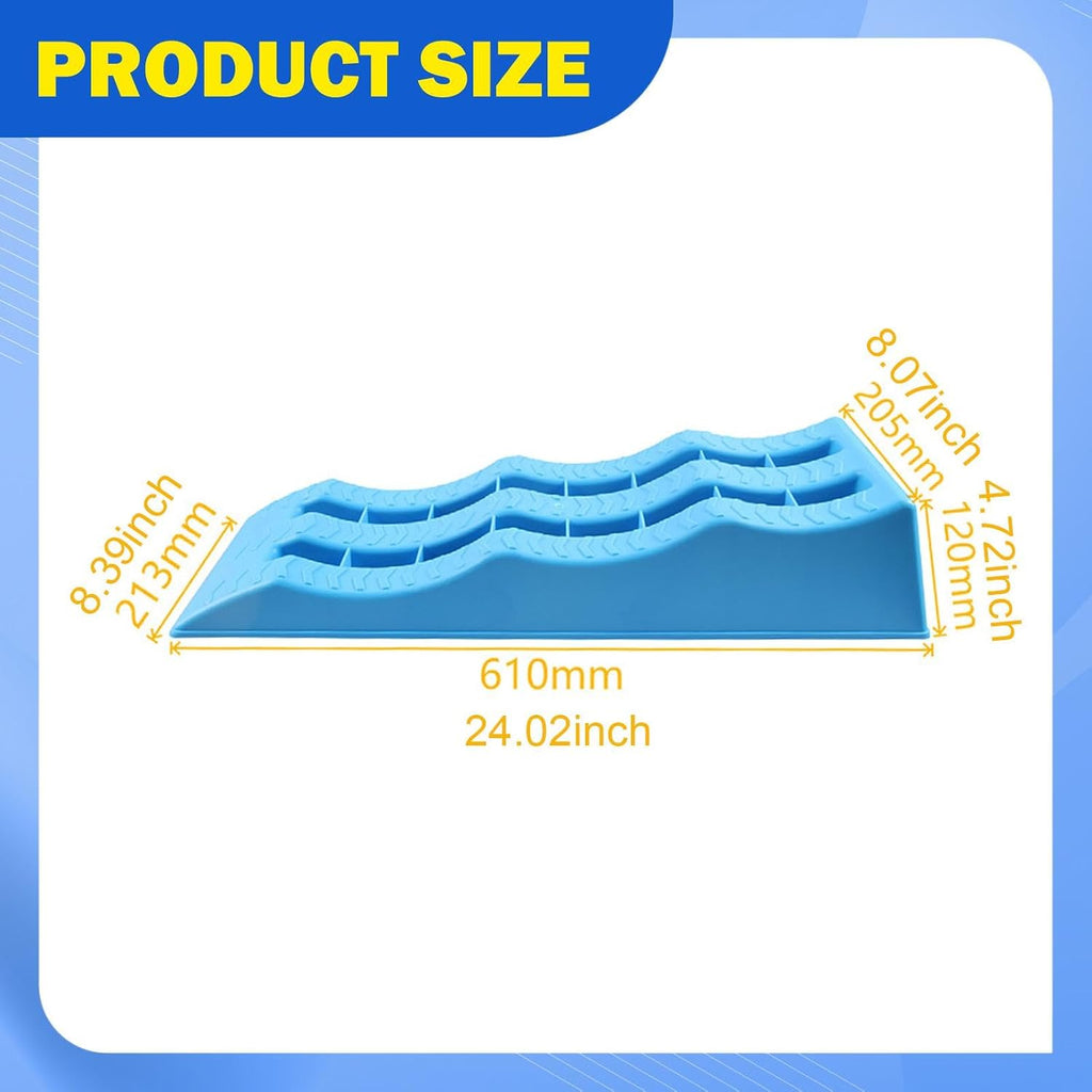 2 Pieces Car Wheel Chocks Automotive Leveling Ramps Stabilizer Blocks Trailer Leveler RV Truck Universal Strong PP Enhanced Friction