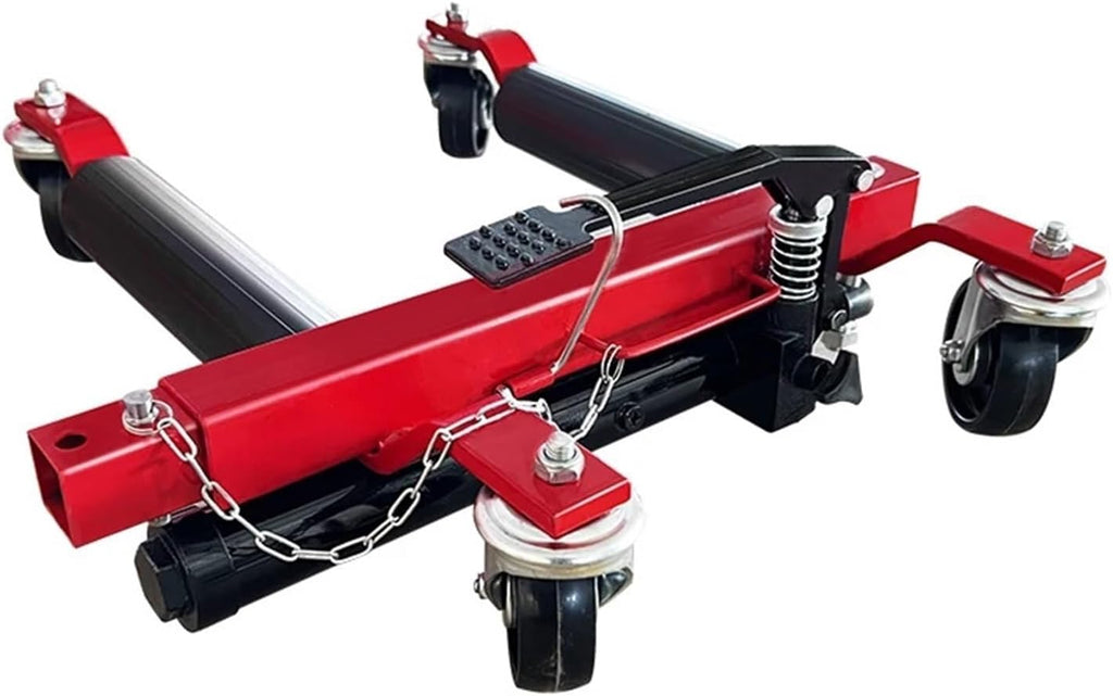 Car Moving Dolly Portable Tire Lift Move Positioning Hydraulic Trailer Vehicle Mobile Device Mover Jack | Red