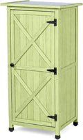 wooden outdoor storage cabinet, vertical garden tool shed, main product view