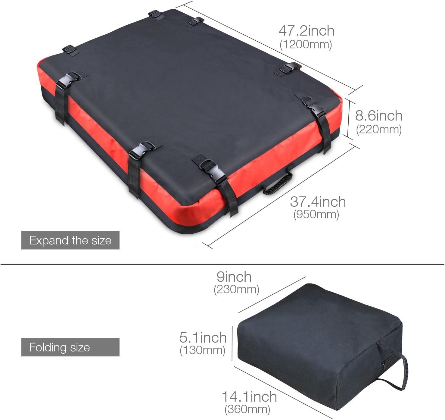 Capacity Waterproof Car Roof Bag Top Cargo Storage Rooftop Luggage Box Water Resistant for with Racks