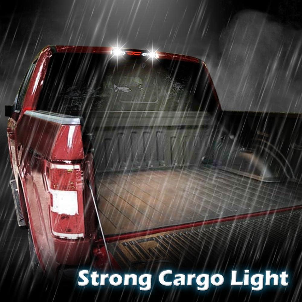 PIT66 LED 3rd Third Brake Light Compatible with Chevy Silverado 1500 2500 3500 & HD Models 1999-2006 Fit GMC Sierra 1500 2500 3500 & HD Models 1999-2006 Clear & Red Lens Third Cargo Lamp