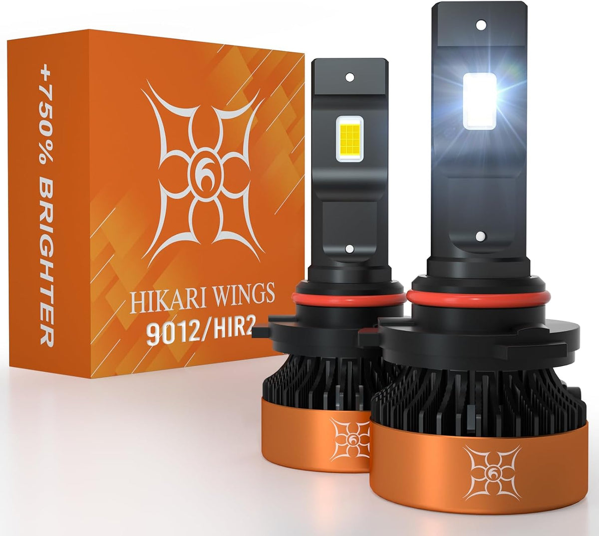 HIKARI WINGS 9012 HIR2 LED Fog light, 30000LM Pure White 6000K LED Bulbs