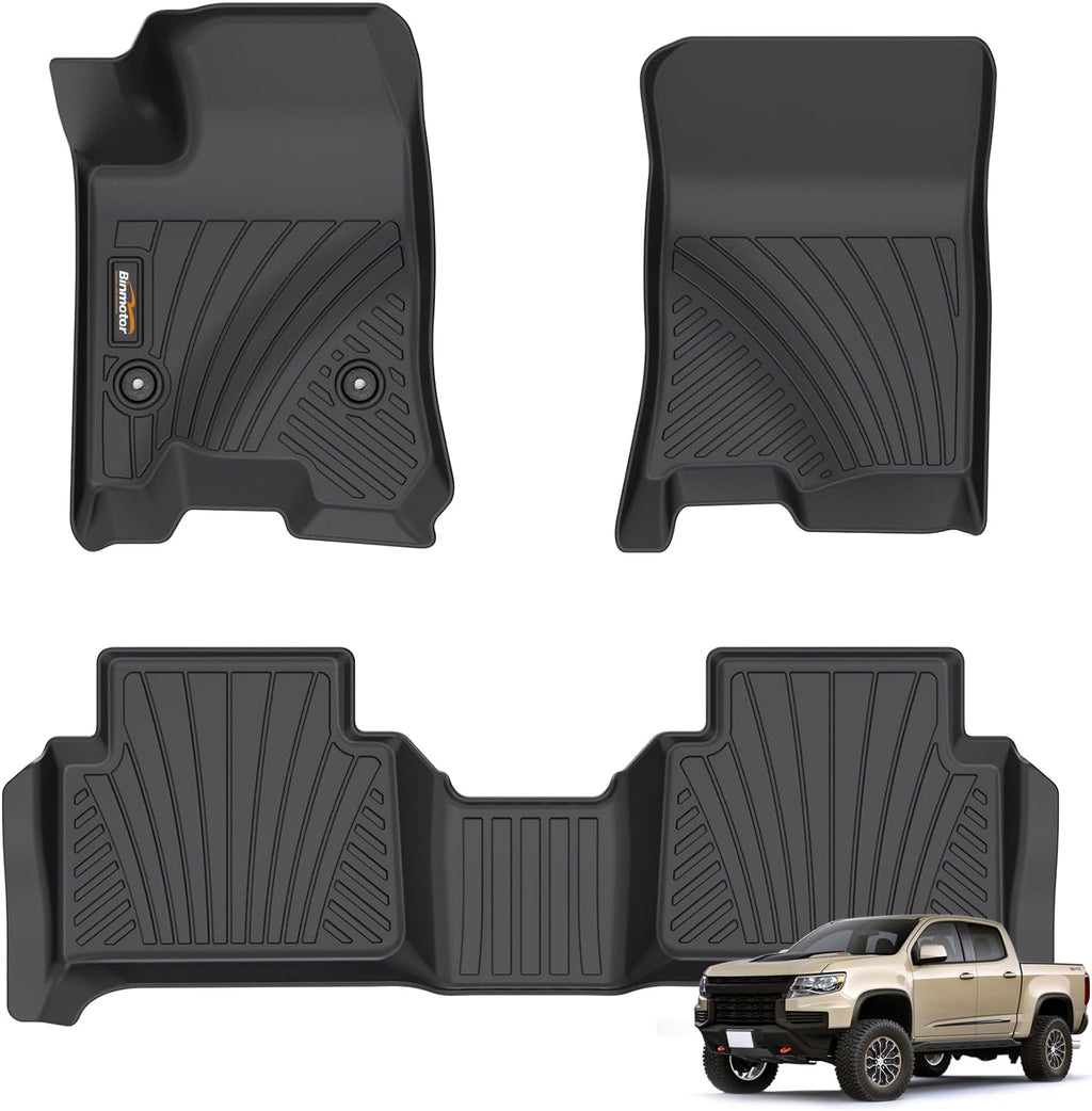 Binmotor-Floor Mats for 2023-2025 Chevy Colorado Crew Cab/GMC Canyon, TPE All
