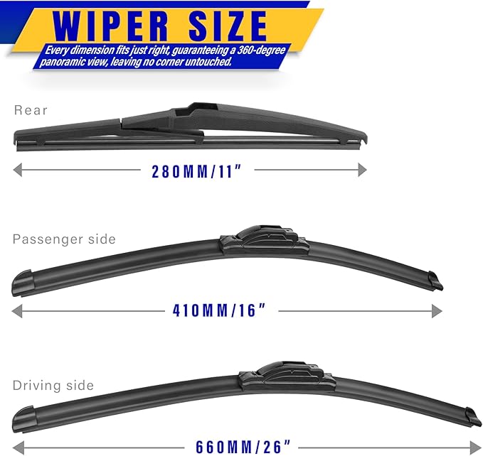 3 wipers Replacement for 2018-2023 Hyundai Kona/2019-2023 Hyundai Kona Electric - Image 2