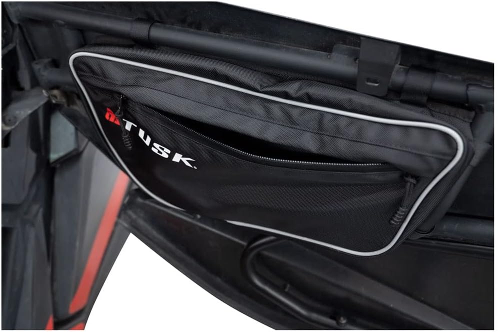 TUSK Upper Door Bags Pair 1680D Nylon with UV Protection, Water-Resistant Zippers, 2 Mesh Compartments & Key Ring Interior Storage. Compatible with CAN-AM Maverick X3 64 Inch and 72 Inch 2017-2026