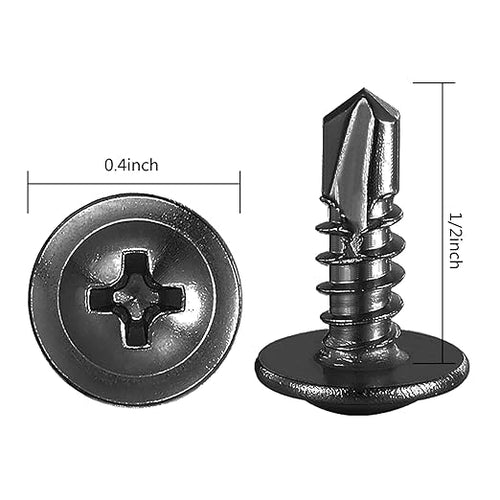 #8×1/2” for Sheet Metal Self-Tapping Screws 410 Black Stainless Steel Truss - Image 2
