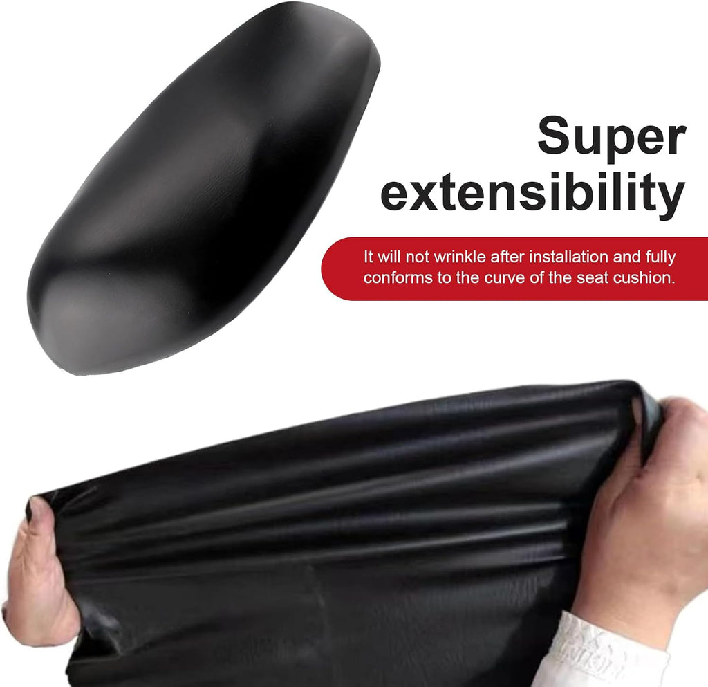 Motorcycle Seat Cover, DIY Seat Protector, Suitable for Motorcycle, Scooter or Electric Vehicle (Black, 39.37" x 27.56")