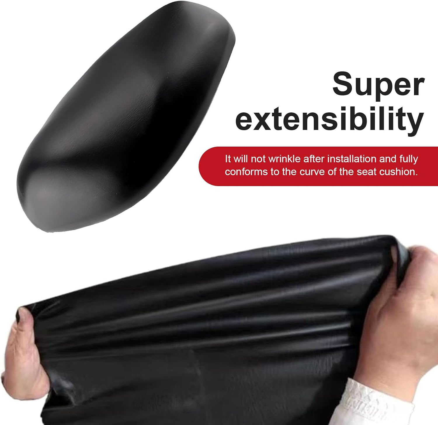 Motorcycle Seat Cover, DIY Seat Protector, Suitable for Motorcycle, Scooter or Electric Vehicle (Black, 39.37" x 27.56")
