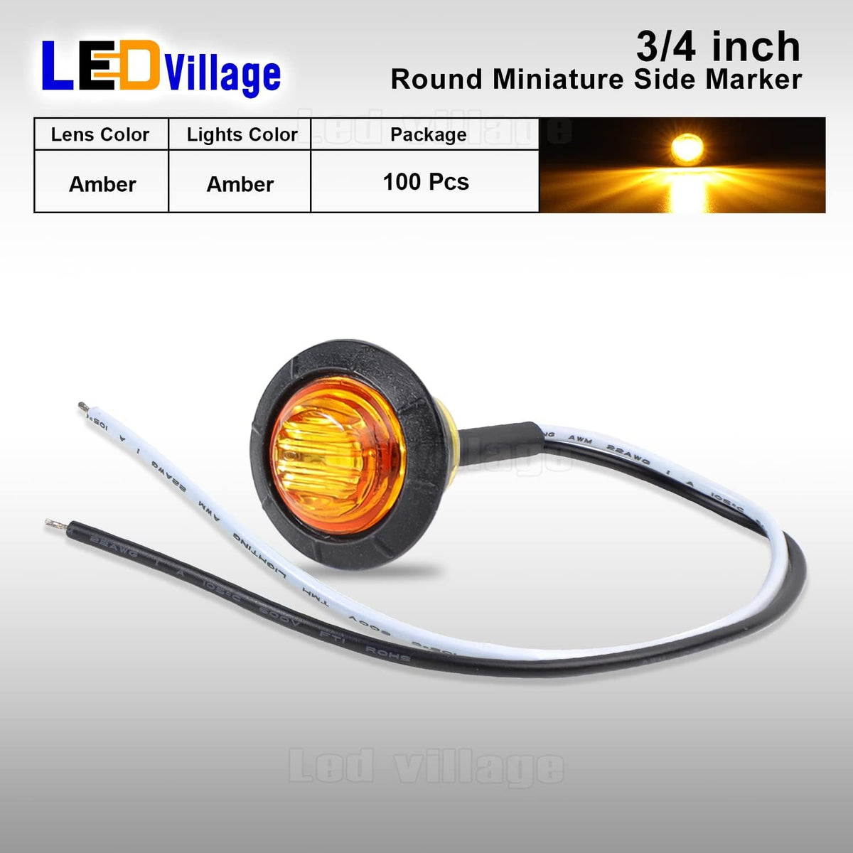 3/4 inch small round amber sealed button side shown in use