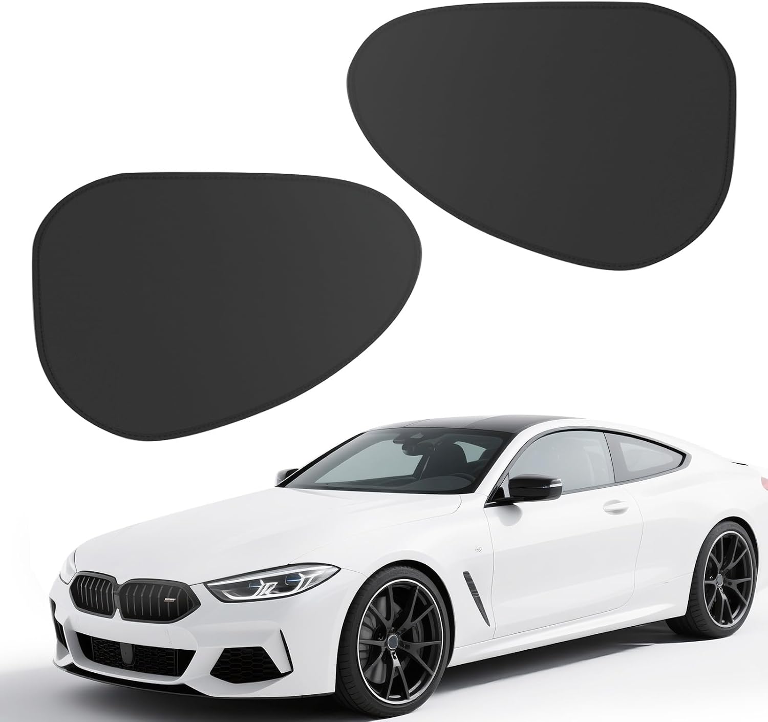 Car Side Window Sunshade, Static Cling UV Protection Sun Shade, Universal Fit for Most Vehicles (2pc Front)
