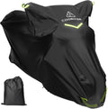 Motorcycle Cover 300D Waterproof Outdoor Night Reflective Breathable Vents All Season Rain Sun Dust Protection Universal Fit Powersports Vehicle Cover with Lock-Holes Fits up to 96.5"