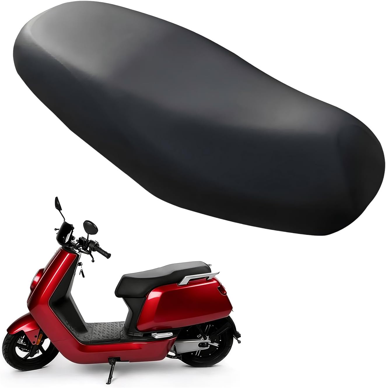 1 PC Motorcycle Seat Cover, 27.6 x 45.3 inches Waterproof Motorcycle Seat Covers, Universal Sunscreen and Heat Insulating Oxford Fabric Seats Cover, for Motorcycles (Black #XXL)