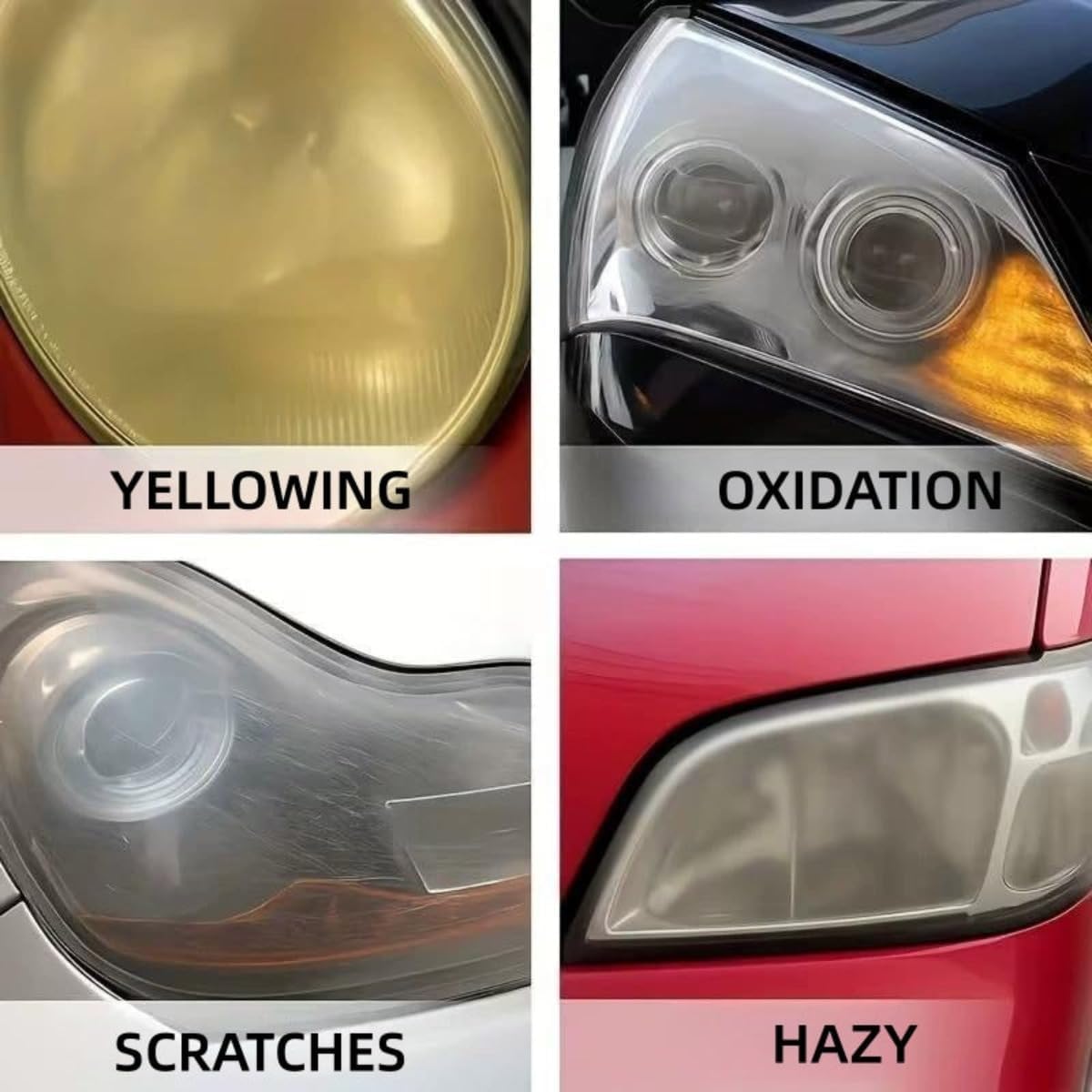 Spray Headlight Restoration Kit for Cars, Headlight Cleaner & Restorer with Microfiber Towel, Removes Yellowing & Oxidation, No Sanding or Tools Required, Fast Clear Headlight Repair (1Pcs)