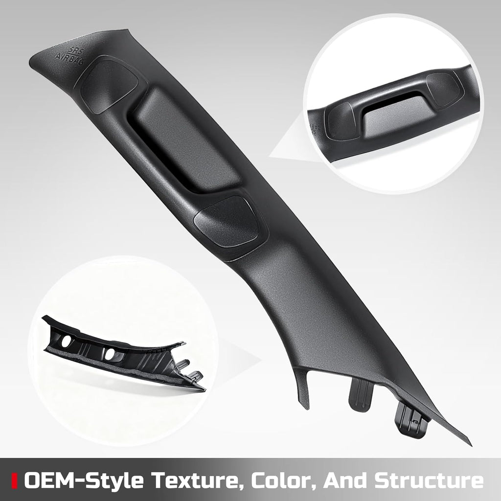 Driver Side A-Pillar Grab Handle for Toyota Tacoma 3rd Gen (2016-2023), OEM-Style Texture, Matches Passenger Side, Sturdy & No Creaking Noise, Easy Installation (Black)