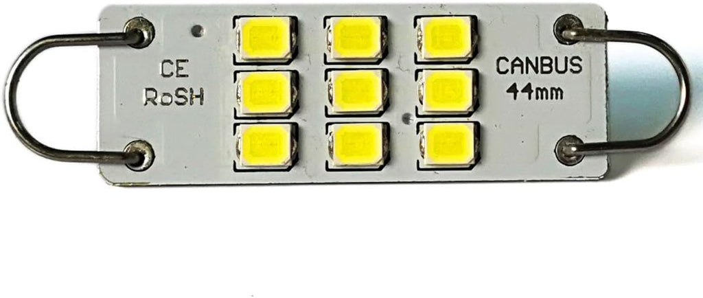 Alla Lighting Festoon 44mm 1.73" 3030 9-SMD Rigid Loop Extremely Super Bright White 561 562 567 564 LED Bulbs for Interior Map Dome Luggage Compartment Light Lamps Replacement