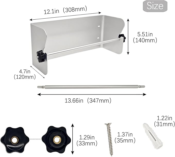 G-Sunny Garage Paper Towel Holder, Aluminum Wall-Mount Paper Towel Holder - Image 6