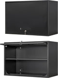 Metal Wall Cabinet with Locking Door and Shelf, Hanging Garage Cabinets with