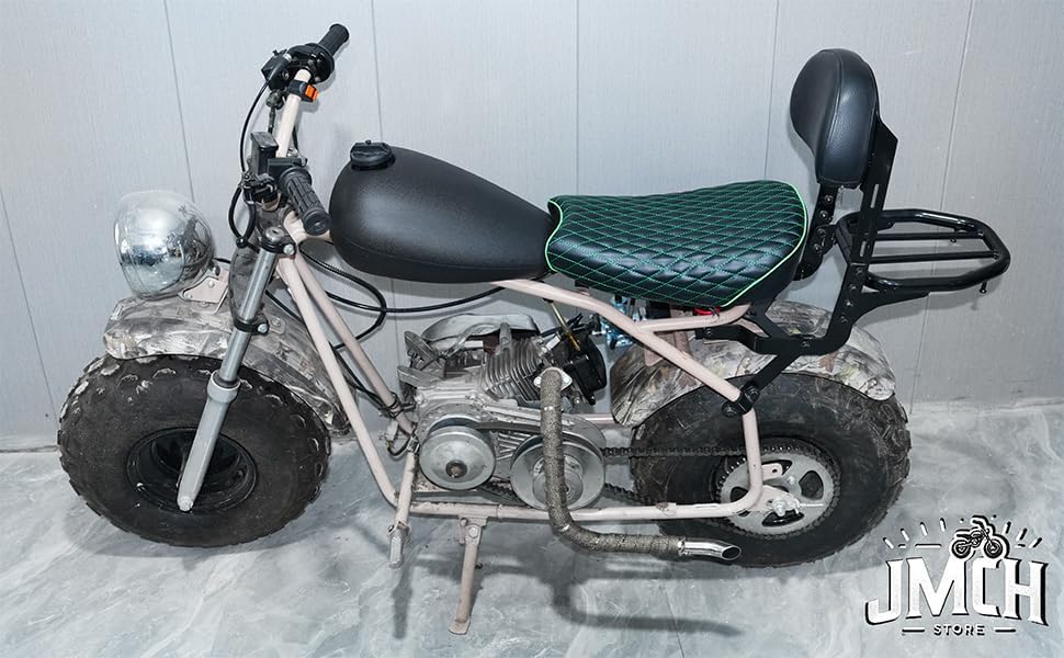 JMCHstore Green Diamond Stitch Retro Seat Cover for Coleman ct200uex Mini Bike 196cc, Hisun ct200u-ex 200cc Trail Bike Cushion Replacement Parts