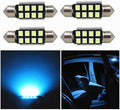 WLJH 4pcs Ice Blue 6418 LED Bulb, Canbus Error Free 36mm Festoon LED Bulb Super Bright 400 Lumens 8-SMD 2835 Chipsets, 6411 LED Bulb, 6413 Bulb, 6418 Bulb, DE3423 Bulb, C5W LED Bulb,36mm Led Bulb