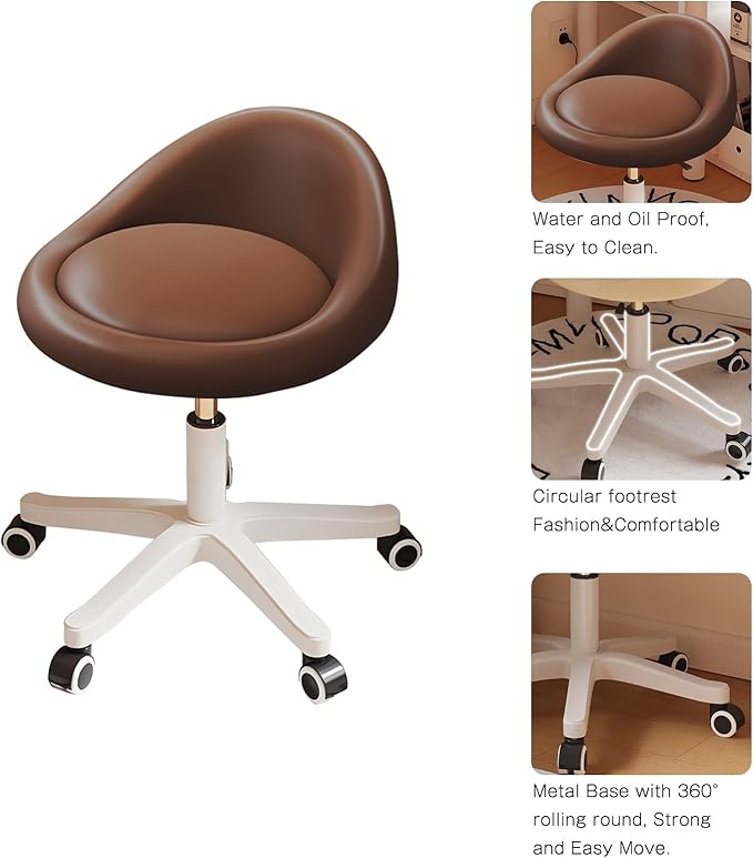 Rolling Stool Set of 4 Rolling Hydraulic Salon Stool - Image 4