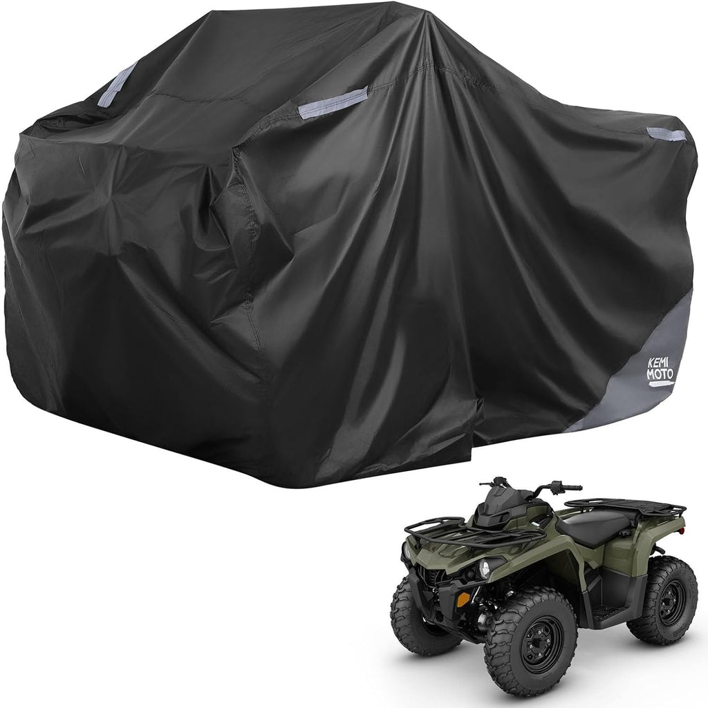 KEMIMOTO ATV Cover, Universal 4 Wheeler Cover Quad Cover Compatible with Polaris Sportsman 570 450 Fourtrax Can-Am Kawasaki Arctic Cat CFMOTO, 82.7''L X 51.2''W X 46.5''H