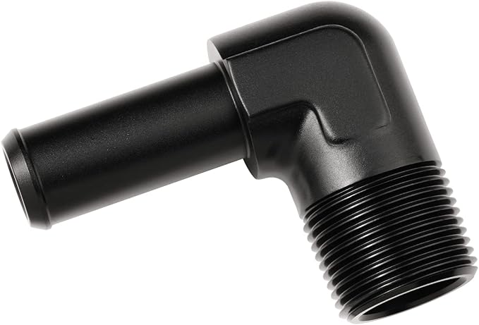 3/4 NPT Male to 3/4" Hose Barb Fitting Adapter 90 Degree Elbow Aluminum Black by Podavelle