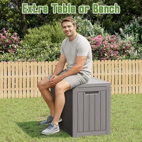 outdoor storage waterproof deck box for patio (45 showing dimensions