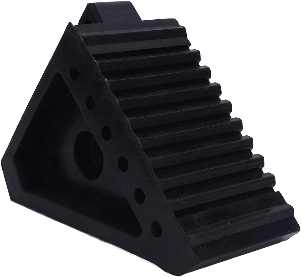Alomejor Heavy Duty Rubber Wheel Chock Rubber Wheel Stopper 6.9 X 3.9 X 5.9in Anti Slip Weather Proof 3 to 5 Ton Tire Block for Car Trailer RV Truck ATV Parking