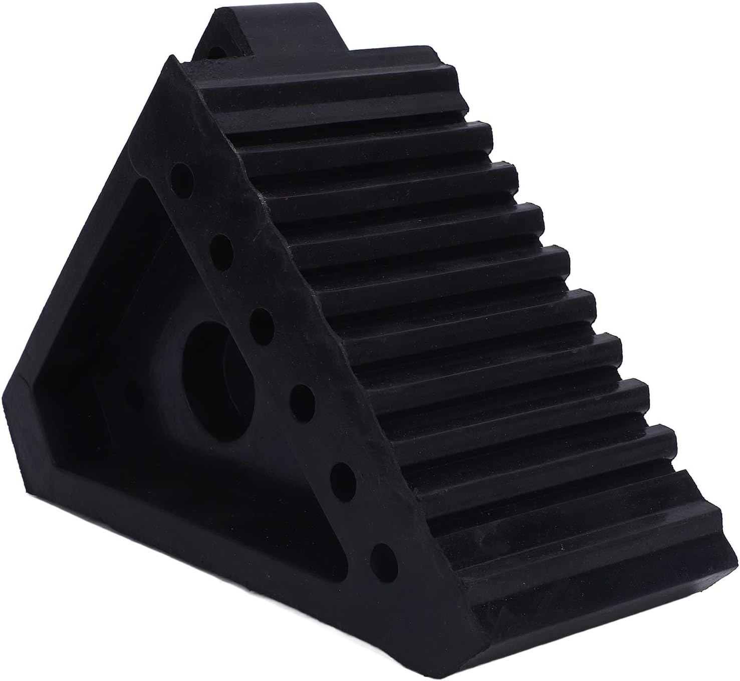 Alomejor Heavy Duty Rubber Wheel Chock Rubber Wheel Stopper 6.9 X 3.9 X 5.9in Anti Slip Weather Proof 3 to 5 Ton Tire Block for Car Trailer RV Truck ATV Parking