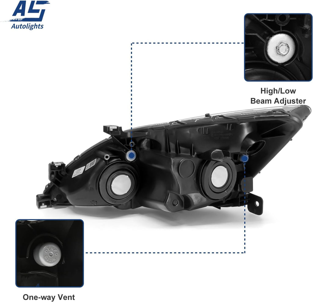 compatible with 2003-2007 accord headlight assembly for 03-07, side view