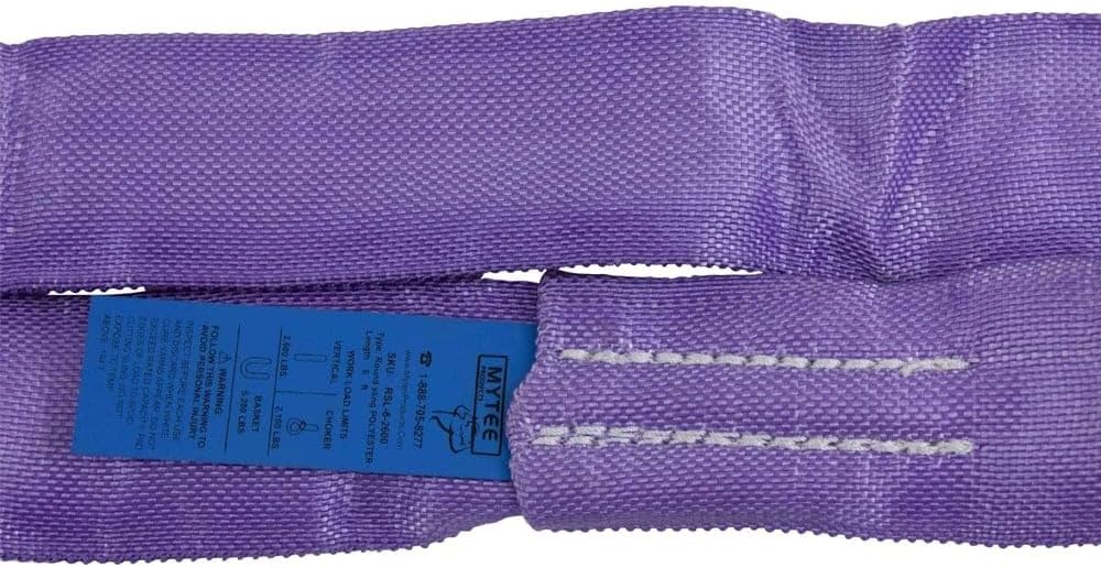 Mytee Products Round Sling 4' Purple 2600# Vertical 2100# Choker 5200# Basket - Purple (4 Pack)
