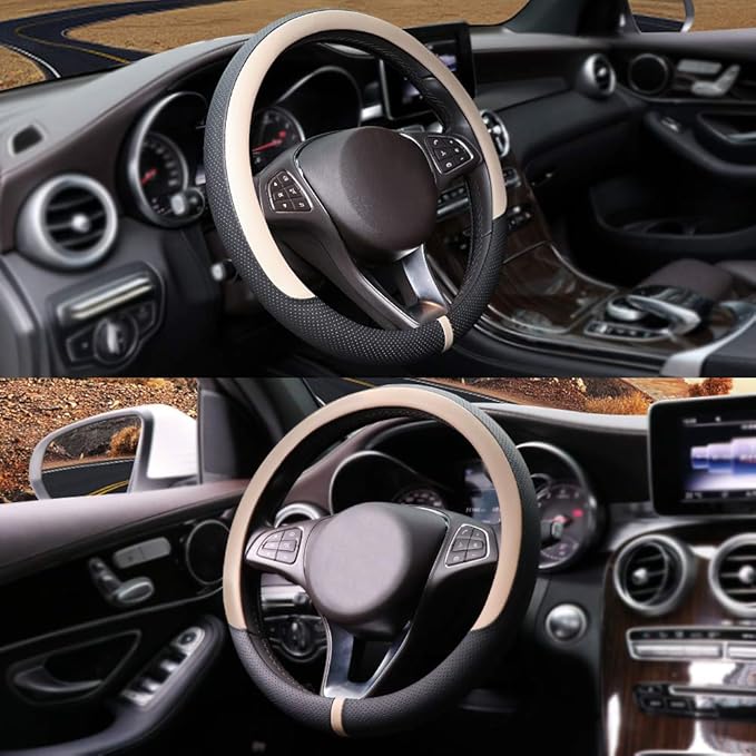 COFIT Breathable Car Steering Wheel Cover 15 inch Auto Universal Leather Wrap - Image 2