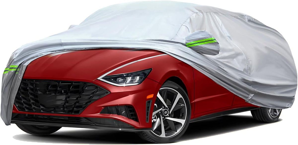 TUCAREST 6-Layers Premium Full Car Cover Hard Shell Zipper Design Waterproof