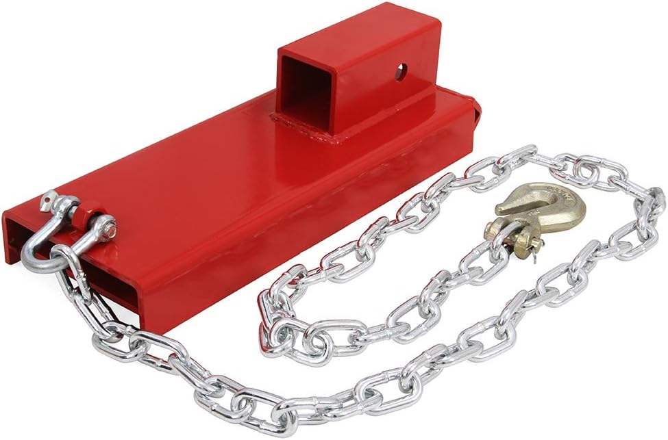 ELITEWILL Forklift Trailer Hitch Attachment, 2" Forklift Hitch Attachment Receiver Industrial Pallet Forks Towing Adapter with Safety Chain Heavy Duty for Warehouse Construction Farm