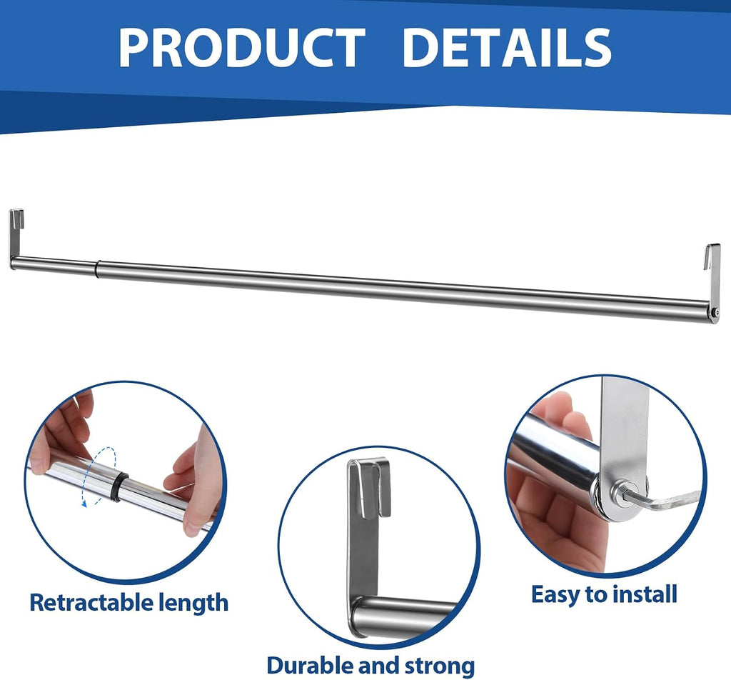 threehoney expandable closet hanger rod for wire shelf, close-up detail