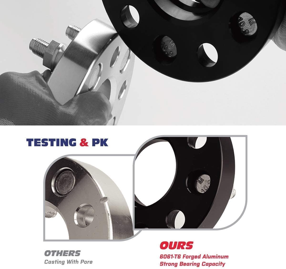 6X5.5 Wheel Spacers, KSP Forged 1 inch (25 mm) 6x139.7 mm to 6x139.7 mm Thread Pitch M12x1.5 Hub Bore 108mm Adapters 6 Lugs for Tacoma 2005-2023, 4Runner Tundra FJ Land Cruiser Black, Not Hubcentric