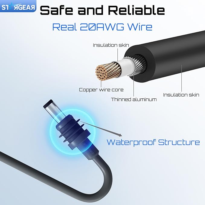 Starlink Mini Cable 32.8FT, 20AWG Replacement Starlink DC Power Cable Starlink - Image 2