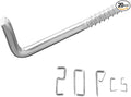 304 Stainless Steel 2 in Screw-in Hooks 20 Pcs, 7 Shape Screw Hooks, Right by SoimuksQualityproducts