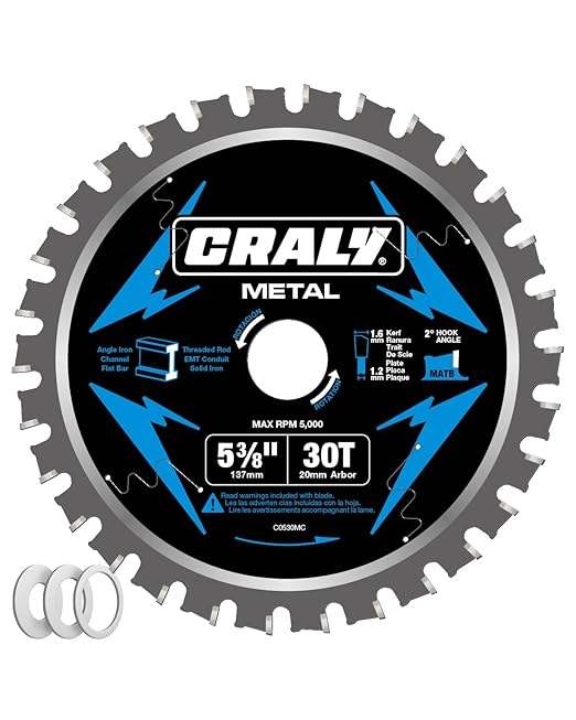 CRALY 5-3/8 Inch 30 Teeth Steel and Ferrous Metal Cutting Circular Saw Blade by CRALY